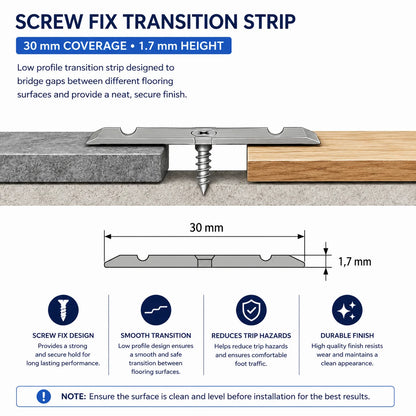 30mm Screw Fix Aluminium Door Threshold Strip – 900mm Diagram