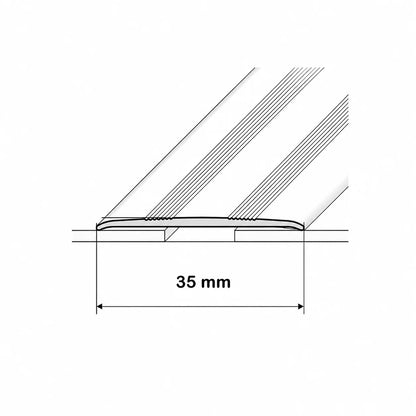 35mm Self-Adhesive Aluminium Threshold Strip 930mm Diagram