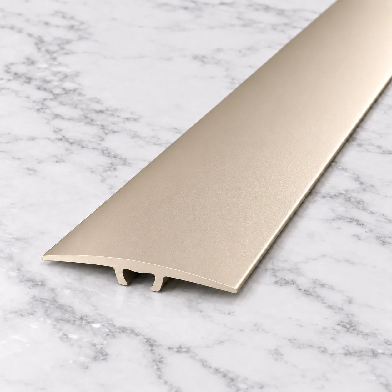 Champagne 36mm screw-fix flat anodised aluminium door threshold strip for LVT flooring