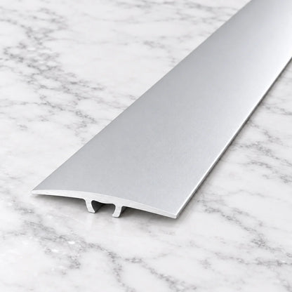 Silver 36mm screw-fix flat anodised aluminium door threshold strip for LVT flooring