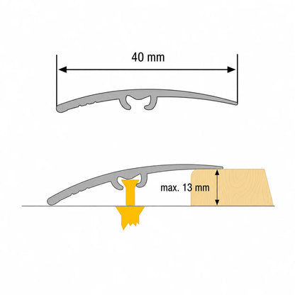 40mm uPVC Wood Effect Door Threshold Strip – 900mm Diagram
