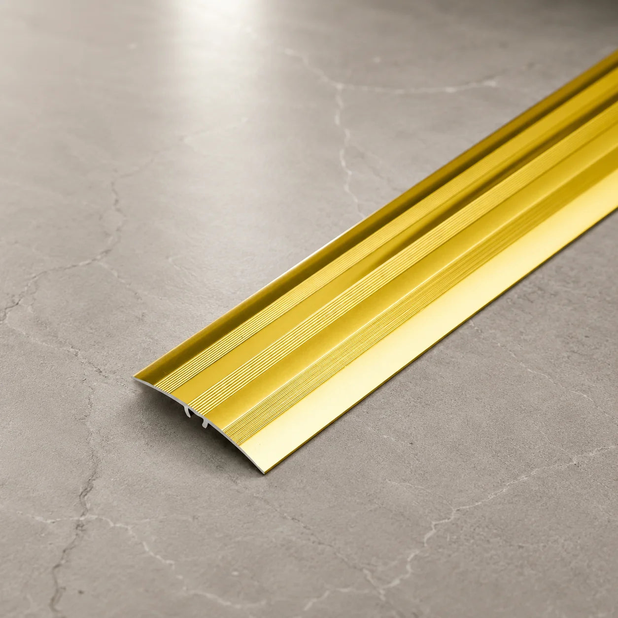 47mm Self-Adhesive Aluminium Threshold Strip In Polished Gold