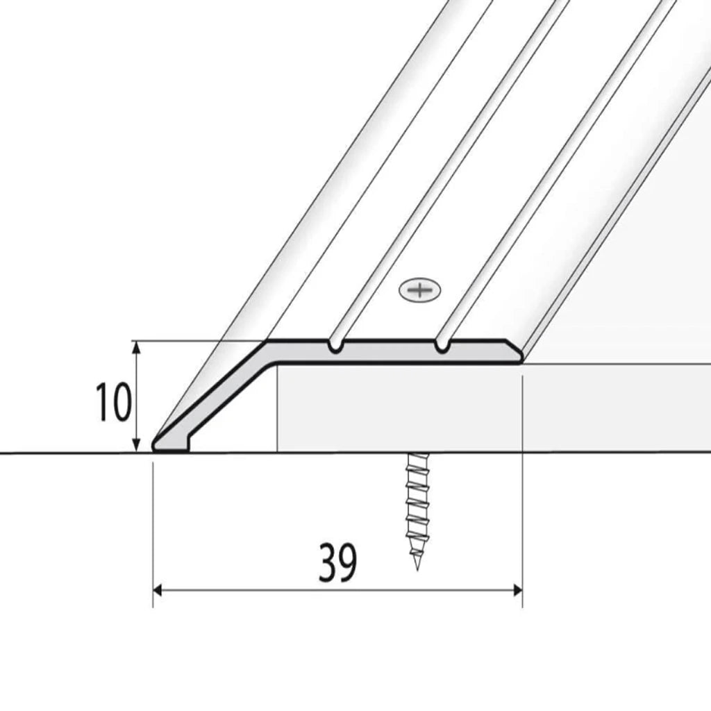 40mm Anodised Aluminium Door Threshold Ramp Profile technical diagram