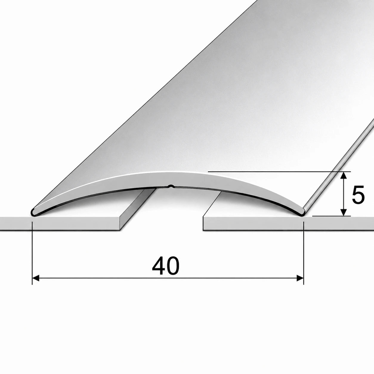 Aluminium Door Threshold Strip 40mm Self Adhesive technical diagram