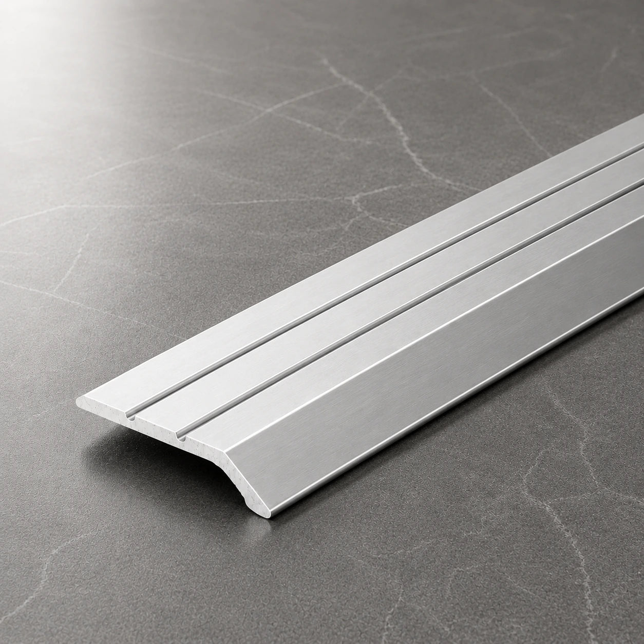 Self-Adhesive Floor Transition Ramp for Uneven Floor Levels silver color