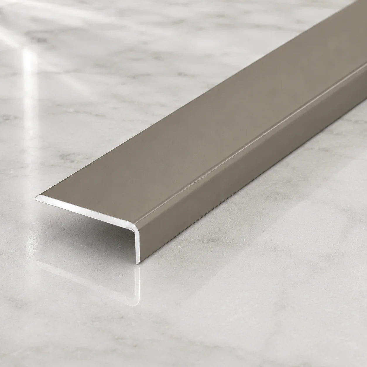 25x10mm Self-Adhesive Aluminium Floor Edge Trim Strip Wood Effect Anodized Titan
