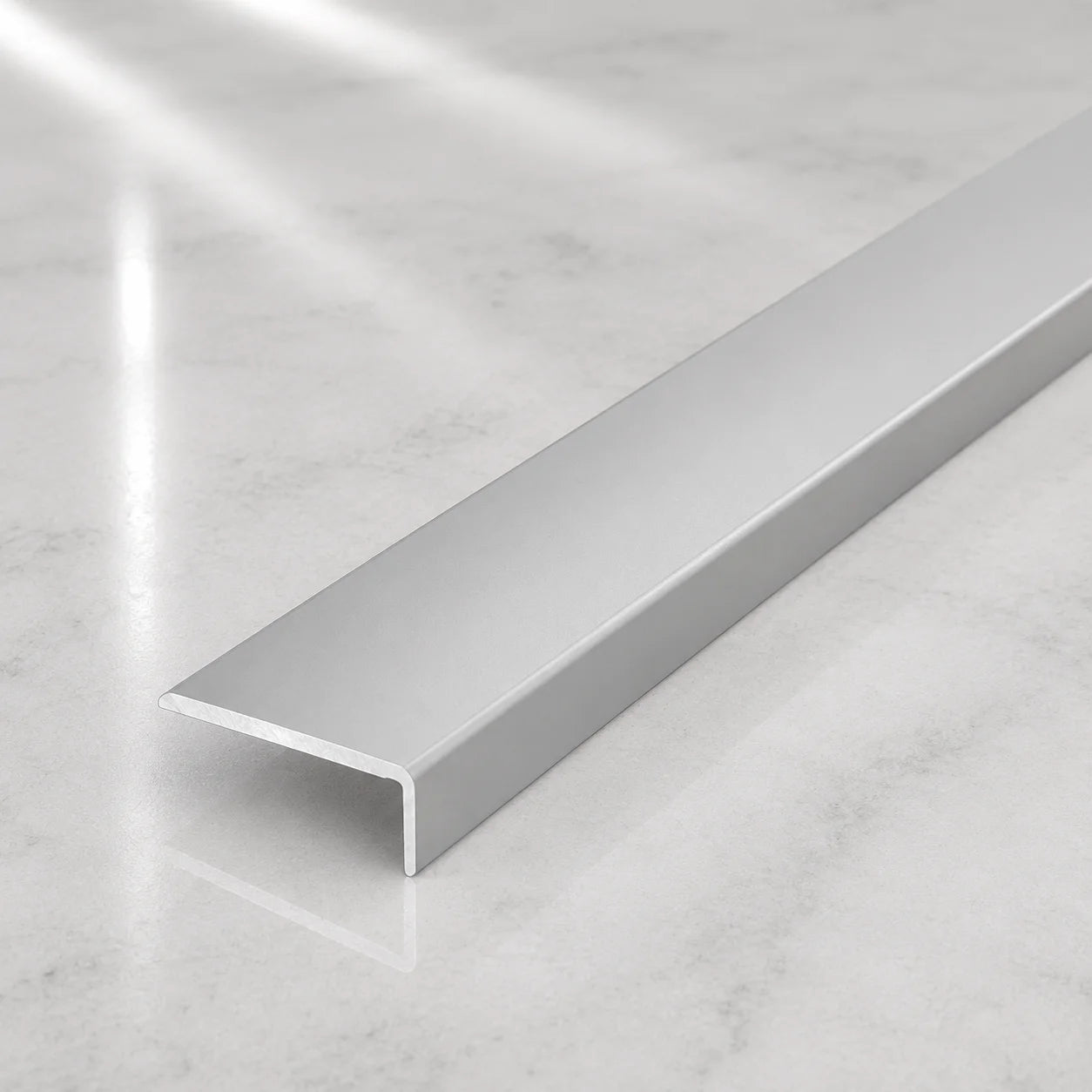 25x10mm Self-Adhesive Aluminium Floor Edge Trim Strip Wood Effect Anodizes Silver