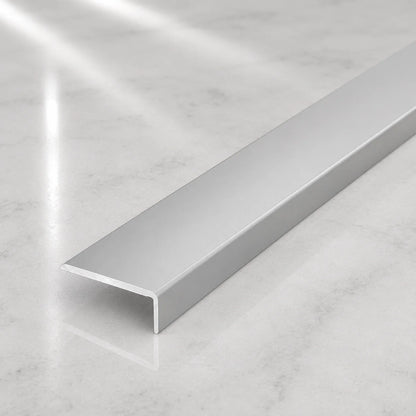 25x10mm Self-Adhesive Aluminium Floor Edge Trim Strip Wood Effect Anodizes Silver