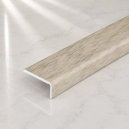 25x10mm Self-Adhesive Aluminium Floor Edge Trim Strip Wood Effect Caucasian Oak