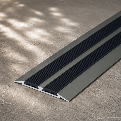 Aluminium Transition Strip with Rubber 45 MM x 1 M & 2 M Length Flat Profile-LPPSGCZ In Champagne Color 