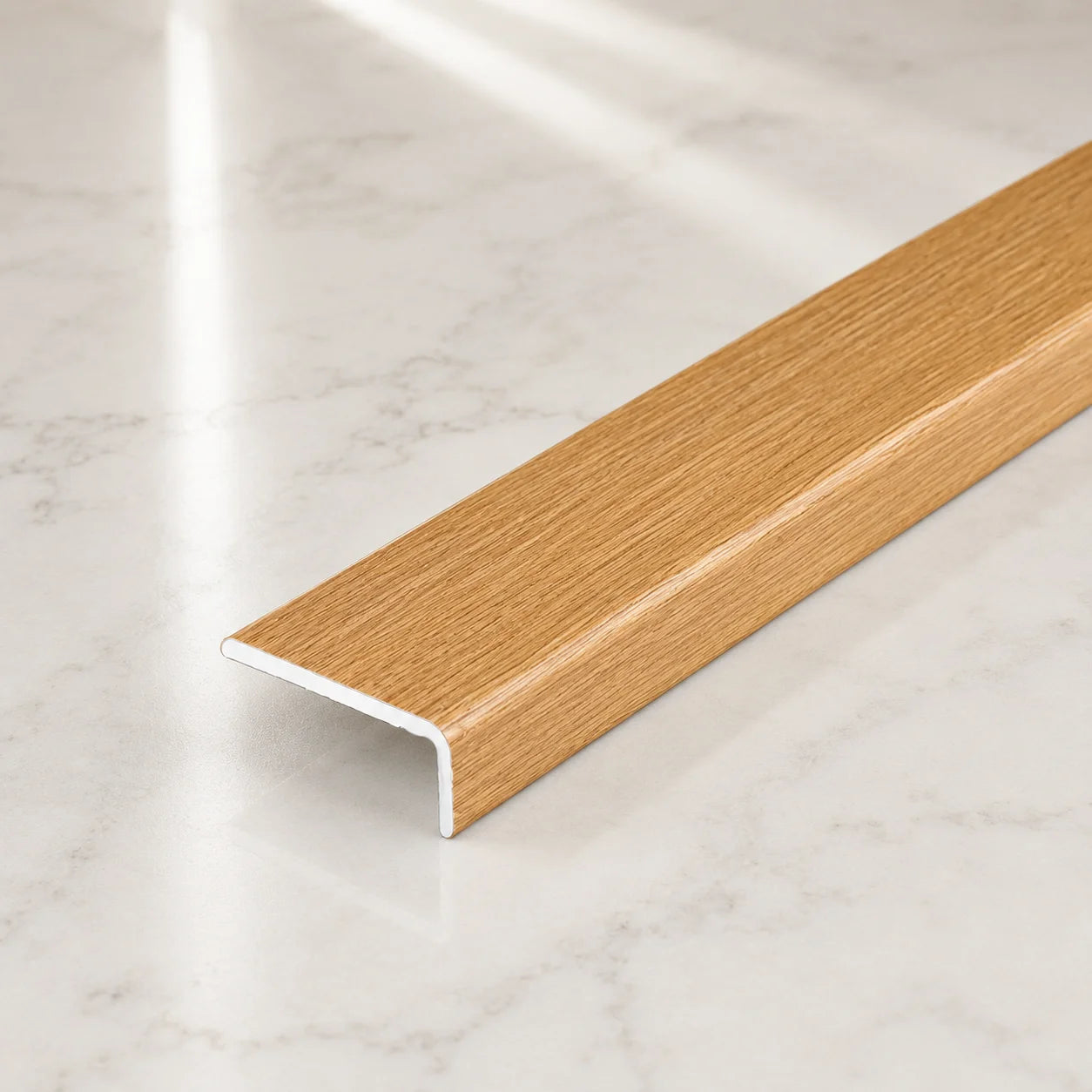 25x10mm Self-Adhesive Aluminium Floor Edge Trim Strip Wood Effect Corona Oak