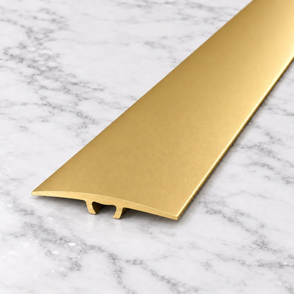 Gold 36mm screw-fix flat anodised aluminium door threshold strip for LVT flooring