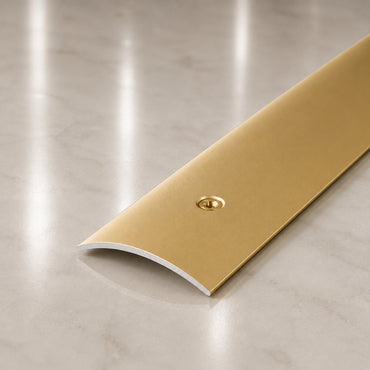 49mm Anodised Aluminium Door Threshold Strip – Floor Transition Trim with Screw Fix for Wood, Tile & Carpet In Gold Color 