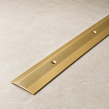 Aluminium Door Threshold Strip 38 MM x 1 M & 2 M Length Carpet to Lamnate Anodised Screw-Fix In Gold Color 