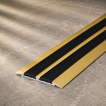 Aluminium Transition Strip with Rubber 45 MM x 1 M & 2 M In Gold Color 