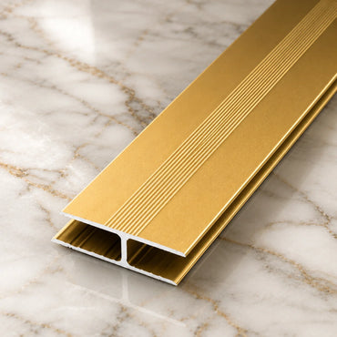 Anodised Aluminium Twin Grip Connection Profile 8mm x 1m Gold