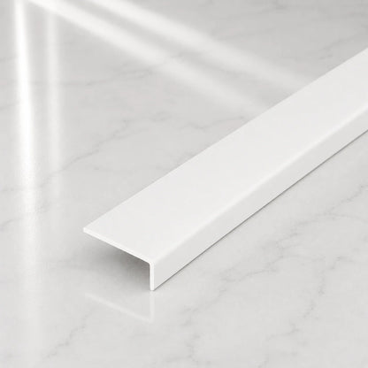 25x10mm Self-Adhesive Aluminium Floor Edge Trim Strip Wood Effect Matt White