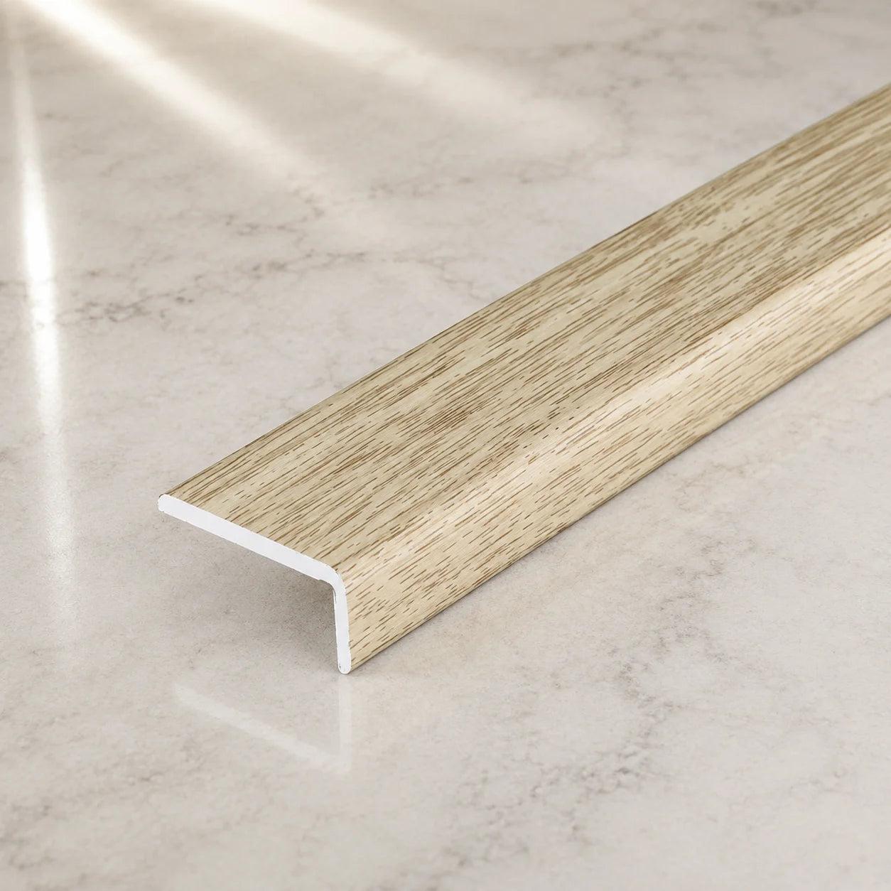 25x10mm Self-Adhesive Aluminium Floor Edge Trim Strip Wood Effect Sand Oak