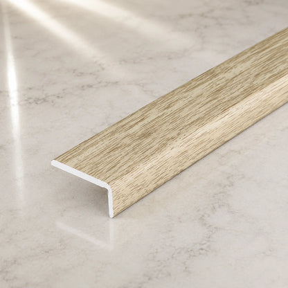 25x10mm Self-Adhesive Aluminium Floor Edge Trim Strip Wood Effect Sand Oak