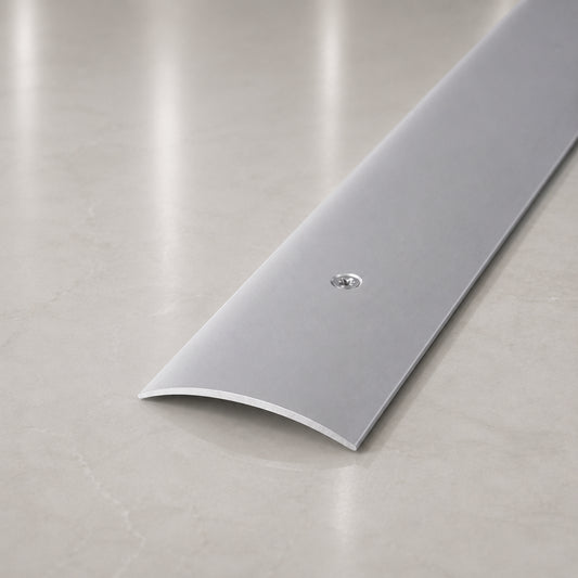 49mm Anodised Aluminium Door Threshold Strip – Floor Transition Trim with Screw Fix for Wood, Tile & Carpet In Silver Color 