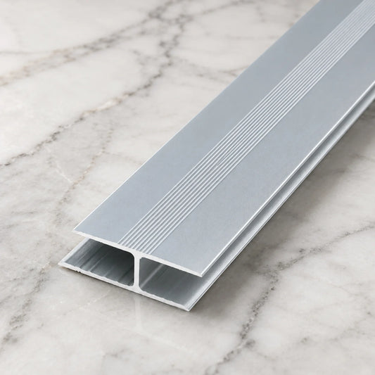 Anodised Aluminium Twin Grip Connection Profile 8mm x 1m In Silver Champagne 