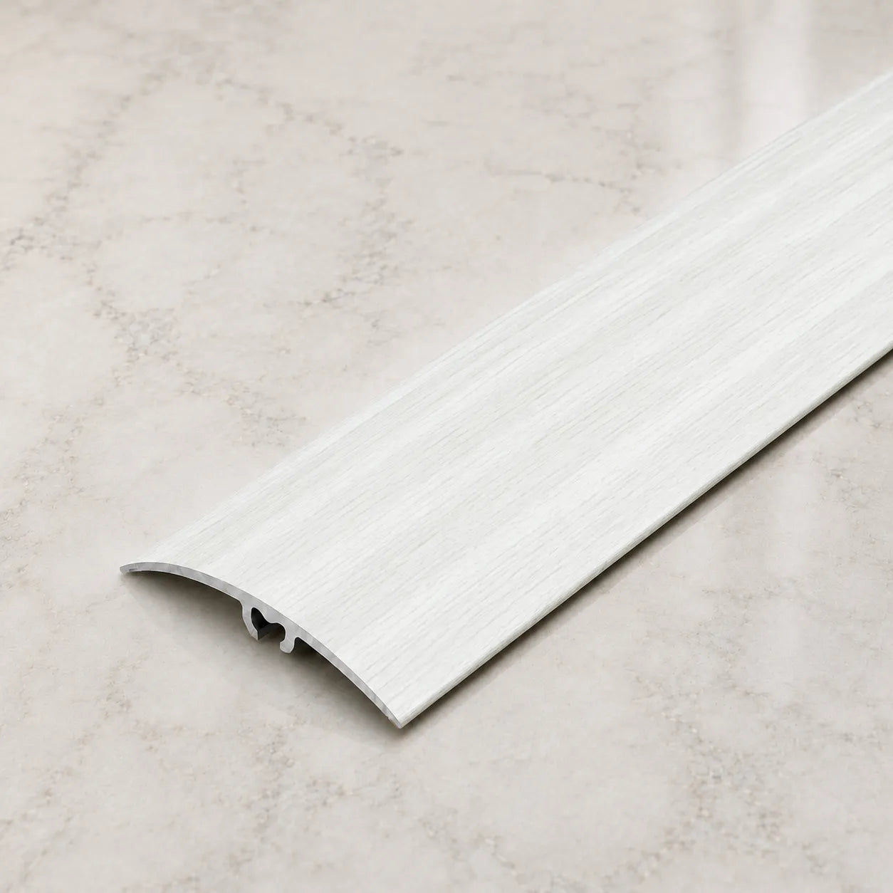 50mm  Wood Effect Aluminium Door Threshold Strip in White Oak